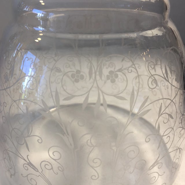 Baccarat Art Deco Engraved Crystal Carafe, Lulli, France Circa 1930s Signed For Sale In Miami - Image 6 of 11