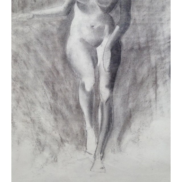 Nude figure study of a female model by an unknown artist (American, 20th Century). Circa 1940. Unsigned. Unframed. Image...