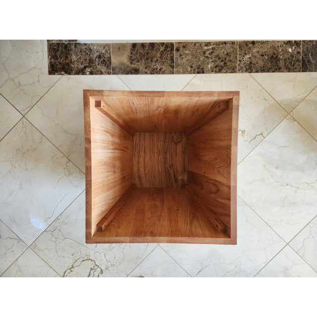 1990s Striking Rustic Pyramid Wooden Chest - Versatile Modern Accent For Sale - Image 5 of 10