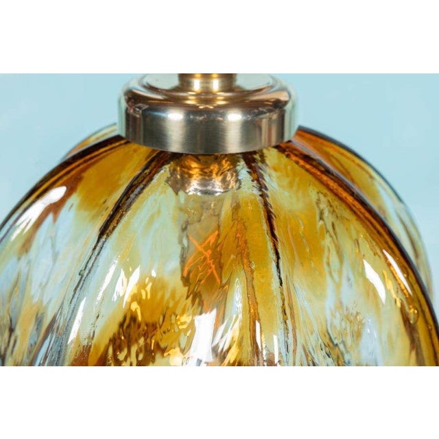 Vintage Amber Murano Hanging Lamp For Sale - Image 4 of 15