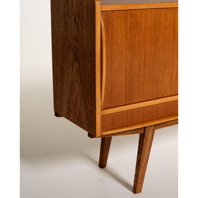 Scandinavian Teak Sideboard with Glass Door, 1950s For Sale - Image 10 of 11
