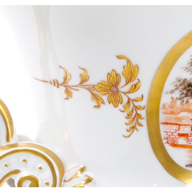 Gold Antique Large Old Paris French Decorative Covered Centerpiece Urn For Sale - Image 8 of 12