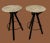 Industrial Pair of Indoor/Outdoor Metal and Wood Barstools For Sale - Image 3 of 7
