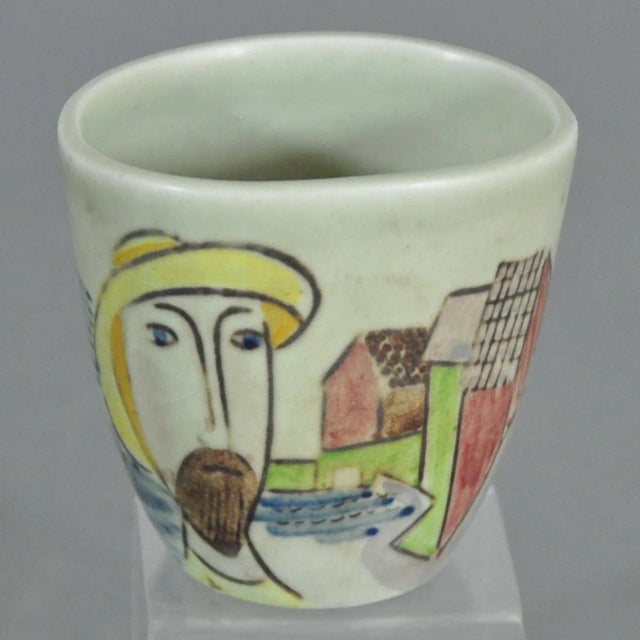 1960 Hand Painted Carl Harry Stalhane Rorstrand Pitcher Bowl Cup - 3 Piece Group For Sale - Image 9 of 12