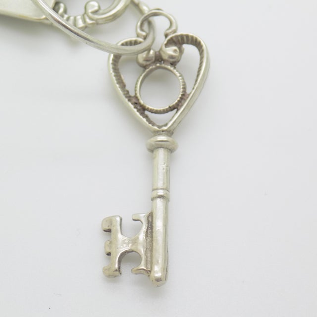 1970s Vintage Italian Silver Decorative Keys to Happiness, Italy, 1970s For Sale - Image 5 of 14