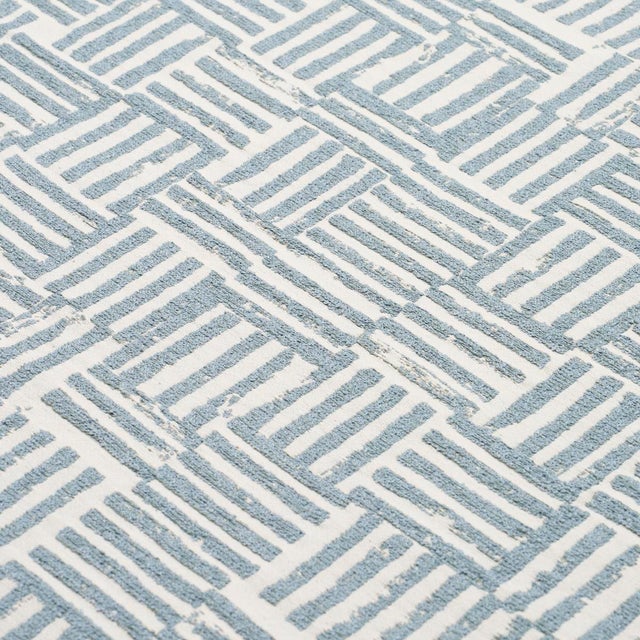Schumacher SAMPLE - Schumacher x Caroline Z Hurley Patchwork Fabric In Ocean For Sale - Image 4 of 4