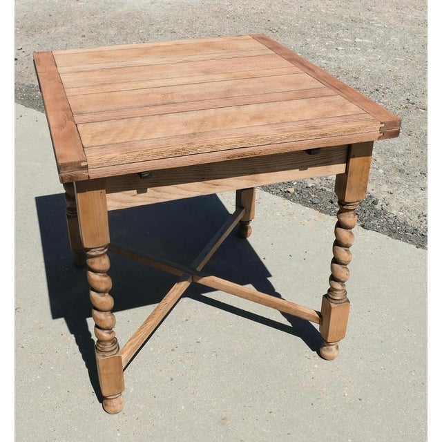 Small Golden Oak Cottage Draw Leaf Table, 1920s For Sale - Image 3 of 8