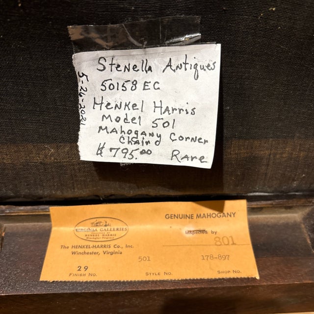 Queen Anne Antique Henkel Harris Corner Chair For Sale - Image 3 of 3