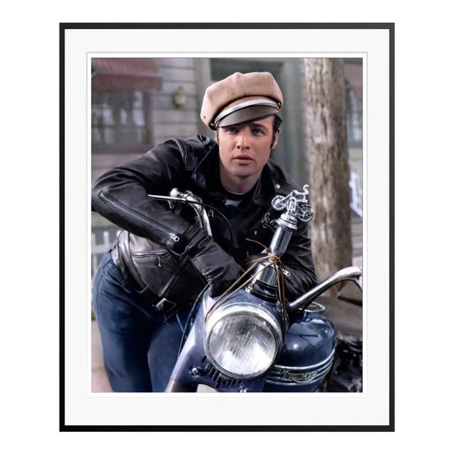 Marlon Brando as Johnny Strabler in "The Wild One" Black Framed Archival Pigment Print For Sale