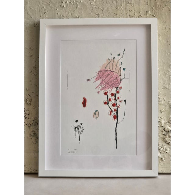 Set of 6 - One-of-a-Kind Organic Modern Botanical Paintings | Herbarium Wall Art | Minimalist Flower Study For Sale - Image 9 of 14