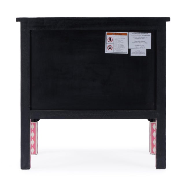 Vivienne 29 in. W Rectangular Bone Inlay 2 Drawer Accent Chest, Pink For Sale In Chicago - Image 6 of 8