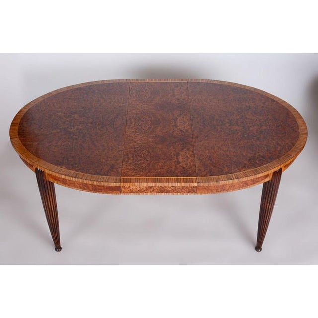 Art Deco Mahogany and Walnut Dining Table and Chairs attributed to Paul Follot, France, 1920s, Set of 7 For Sale - Image 12 of 18