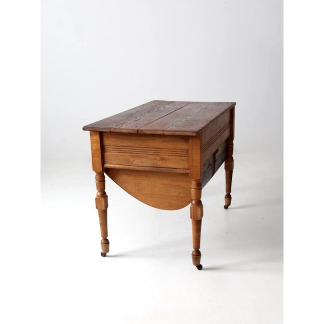 Farmhouse Antique Baker's Table For Sale - Image 3 of 13