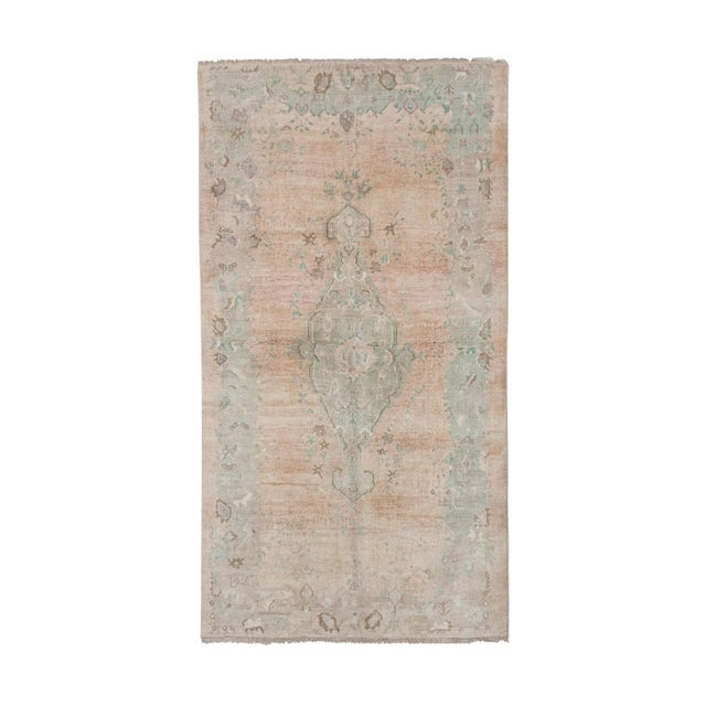 Vintage Orange Turkish Karapinar Pastel Rug 4'10" X 8'7" For Sale - Image 13 of 13