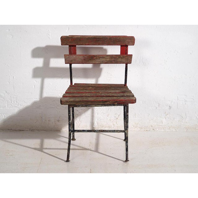 Wood Antique Childrens Garden Chair, 1920s For Sale - Image 7 of 9
