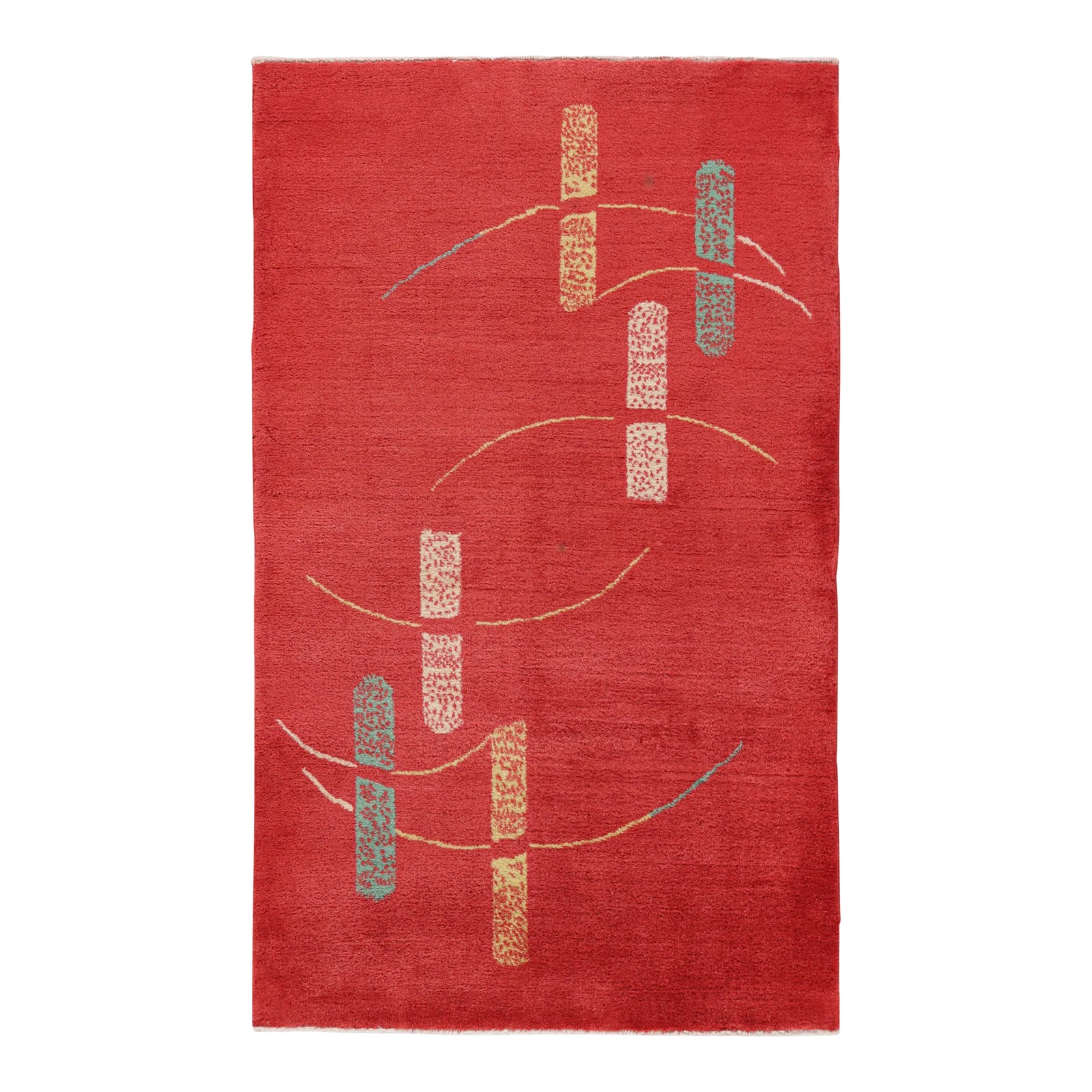Vintage Zeki Müren Rug in Red With Geometric Pattern, From Rug & Kilim ...