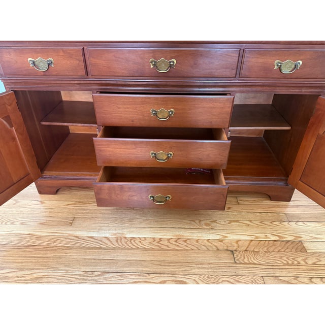 1970s Pennsylvania House Step Back Cupboard For Sale - Image 11 of 17