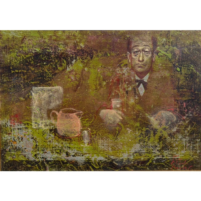 French Petite Original Jean-Charles Bouloc Oil Painting of a Man For Sale - Image 3 of 4