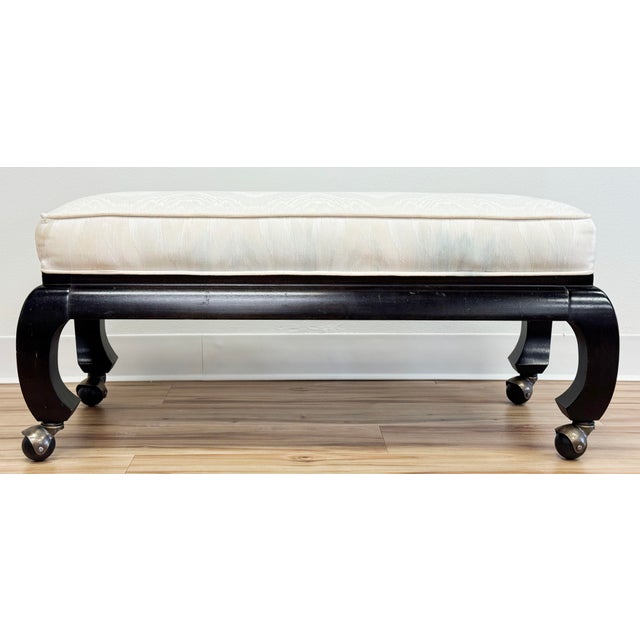 Vintage Late 20th C Ming Style Rolling Bench For Sale - Image 9 of 12