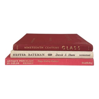 Set of 3 Vintage Books on Antique Glass and Silver For Sale
