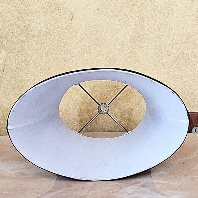 Asian Inspired Black & Brown Porcelain Medallion Table Lamp With Shade For Sale - Image 15 of 18