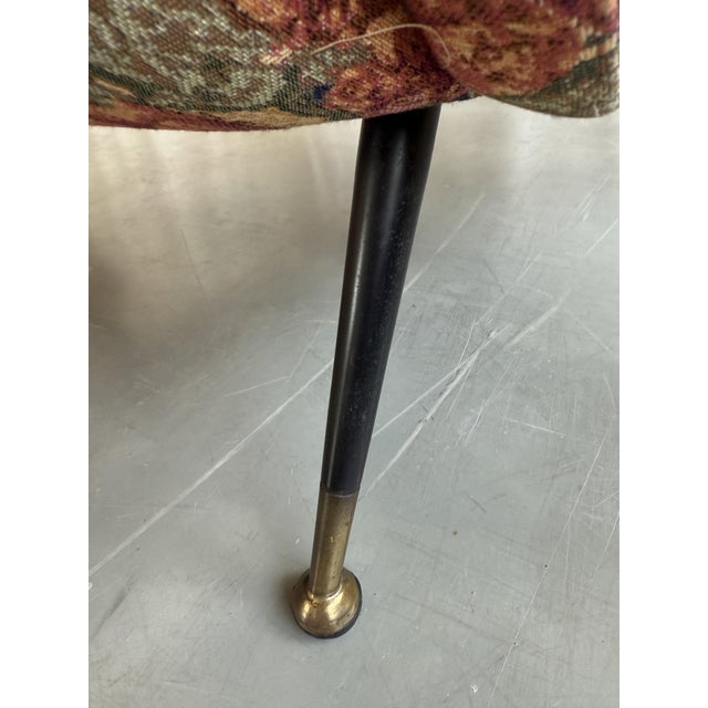 Mid-Century Floral Upholstery Armchair in the style of Marco Zanuso, Italy, 1970s For Sale - Image 15 of 18