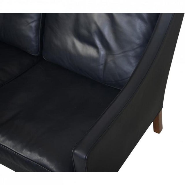Model 2209 3-Seater Sofa in Black Leather by Børge Mogensen, 1980s For Sale - Image 9 of 18