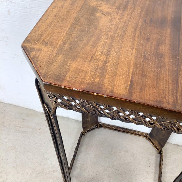 Decorative Pedestal Table With Octagonal Wood Top For Sale - Image 11 of 12