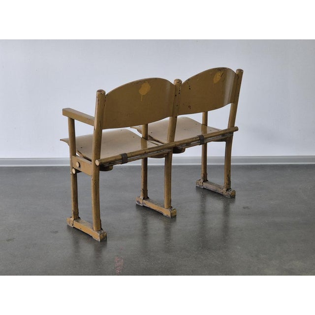 Vintage Wooden Folding Cinema Chairs For Sale - Image 5 of 8