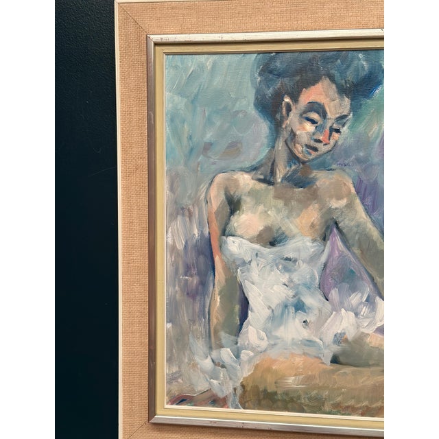 Mid-Century Modern Ebbe Höglund, Sitting Ballerina, 1950s, Oil on Canvas, Framed For Sale - Image 3 of 10
