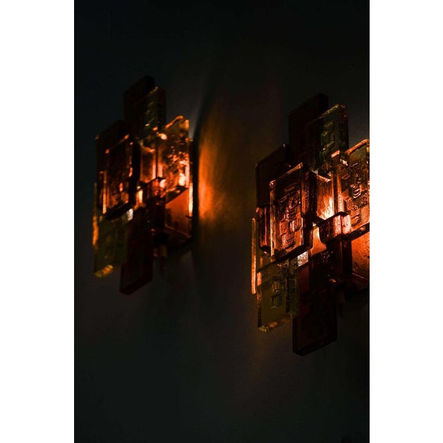 Glass Wall Lamps by Svend Aage Holm Sørensen, 1960s, Set of 2 For Sale - Image 6 of 8