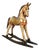 Vintage Rocking Horse in Carved Wood and Painted in Pure Gold, 1960s For Sale