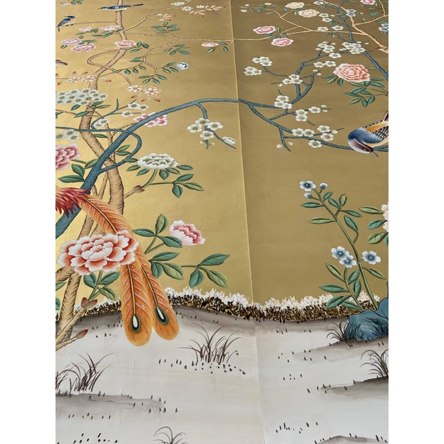 If you love the look of De Gournay wallpaper but not the price, this is for you. Hand-Painted Chinoiserie Wallpaper | Gold...