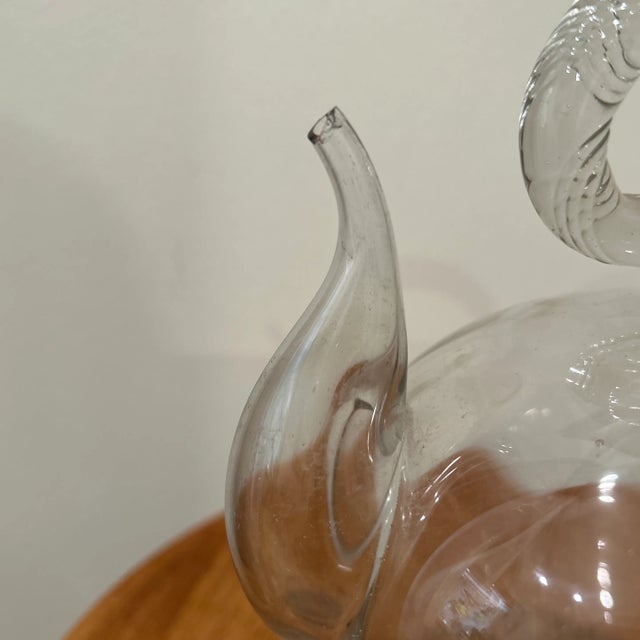 Glass Vintage Holy Water Jug/ Cantir in Blown Glass 19th Century For Sale - Image 7 of 13