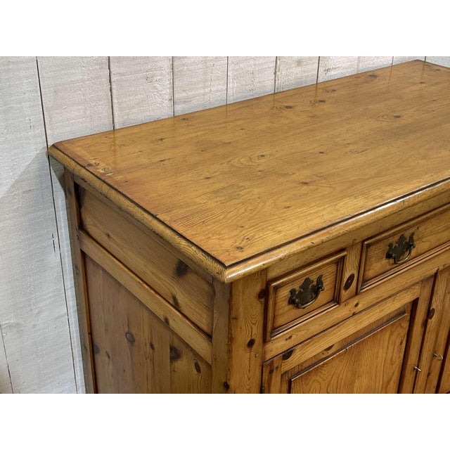 English Fir Wood Sideboard, 1950s For Sale - Image 3 of 16