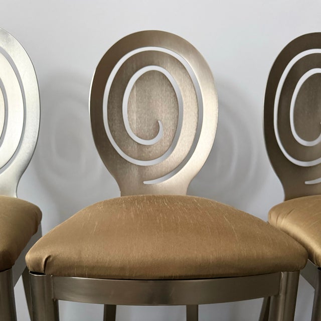 Postmodern Late 20th Century Spiral Counter Stools- Set of 3 For Sale - Image 3 of 7