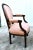 Carved Wood Bergere Chair Louis XVI Style Medallion Oval Back Pink Fabric 50s For Sale - Image 11 of 13