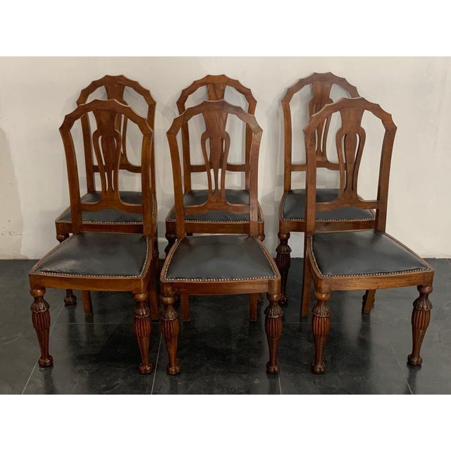 Art Deco Rosewood & Marble Dining Room Set, 1930s, Set of 10 For Sale - Image 11 of 14