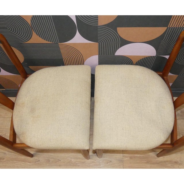 Uldum Møbelfabrik Danish Teak Off-White Juliane Dining Chair by Johannes Andersen for Uldum Møbelfabrik, 1970s For Sale - Image 4 of 11