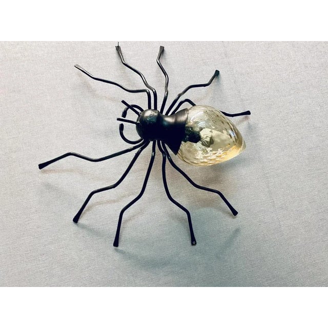 1950s Mid-Century Italian Modern Metal and Glass Spider Wall Lamp, 1950s For Sale - Image 5 of 9