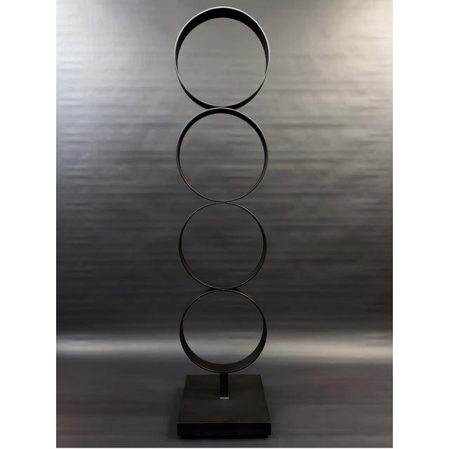 Not Yet Made - Made To Order 72" Tall Large Black Steel Ring Modern Metal Sculpture For Sale - Image 5 of 8