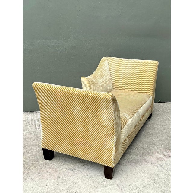 Vintage Striped Kelly Wearstler Velvet Chaise Lounge For Sale - Image 10 of 12