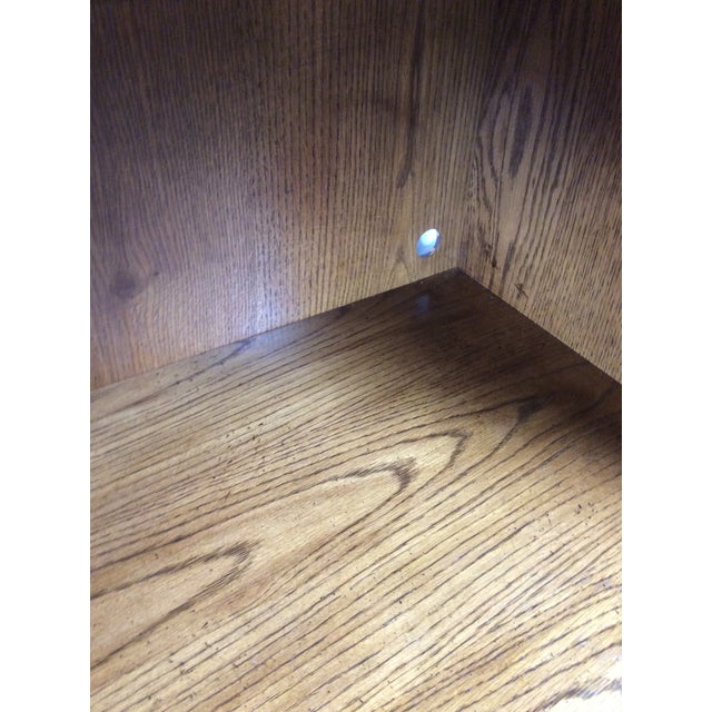 Vintage Oak Wall Unit With Brass Hardware by Thomasville For Sale In Philadelphia - Image 6 of 18