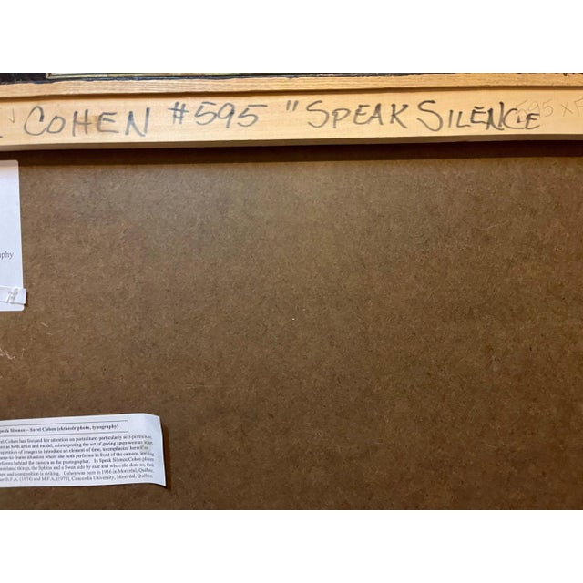 SOREL COHEN (Canadian b. 1936 - ) Speak Silence- 1978 Ektacolor photograph and vinyl letter typography Verso with gallery...