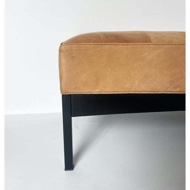 1980s Cognac-Colored Alcantara Bench, 1980s For Sale - Image 5 of 8