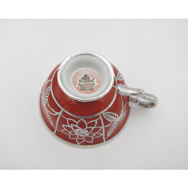 Manfred Veyhl Silver Overlay Demitasse Porcelain Cup and Saucer For Sale - Image 9 of 10