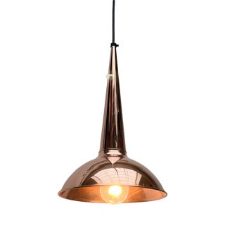 Mid-Century Modern Danish Copper Cone Pendant Lamp, 1950s For Sale