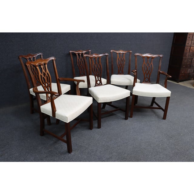 Hickory Chair Furniture Company Hickory Chair Co. Chippendale Style Mahogany Dining Chairs – Set of 6 For Sale - Image 4 of 16