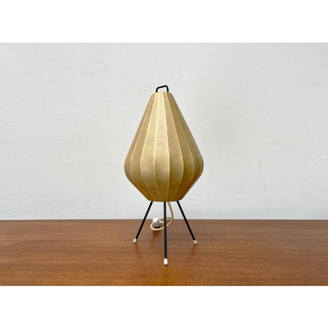 Mid-Century Modern German Minimalist Cocoon Tripod Table Lamp by Friedel Wauer for Goldkant Leuchten, 1960s For Sale - Image 6 of 18