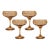 Amber Smoked Etched Champagne Coupe Glasses - Set of 4 For Sale
